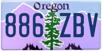 OR license plate 886ZBV