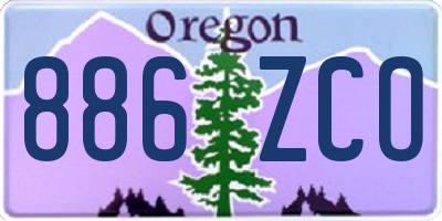 OR license plate 886ZCO