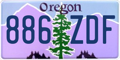 OR license plate 886ZDF