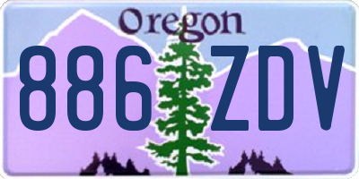 OR license plate 886ZDV
