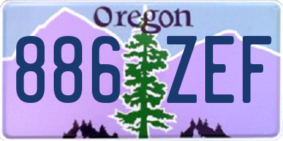 OR license plate 886ZEF