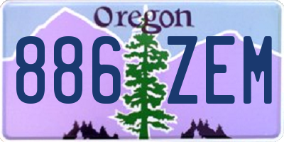 OR license plate 886ZEM