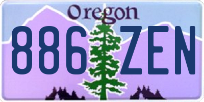 OR license plate 886ZEN