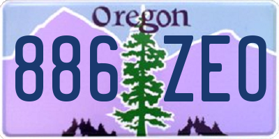 OR license plate 886ZEO