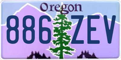 OR license plate 886ZEV