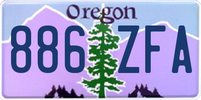 OR license plate 886ZFA