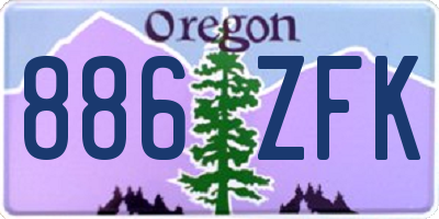 OR license plate 886ZFK