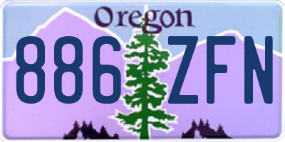 OR license plate 886ZFN