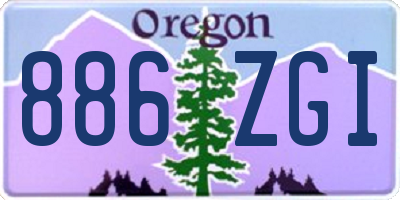 OR license plate 886ZGI