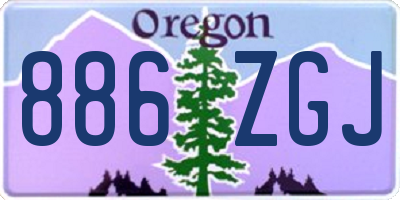 OR license plate 886ZGJ