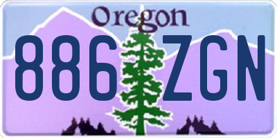 OR license plate 886ZGN