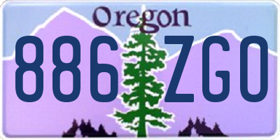 OR license plate 886ZGO