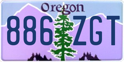 OR license plate 886ZGT