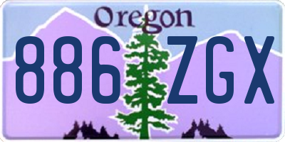 OR license plate 886ZGX