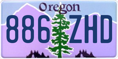 OR license plate 886ZHD