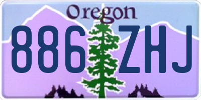 OR license plate 886ZHJ