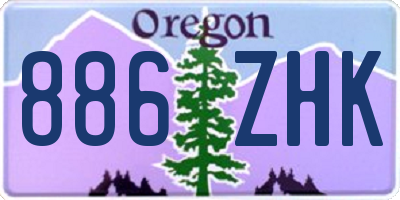 OR license plate 886ZHK