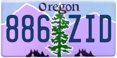 OR license plate 886ZID