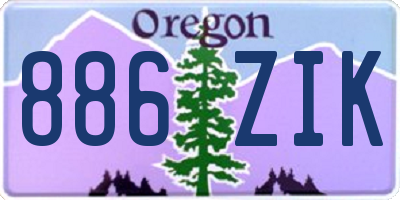 OR license plate 886ZIK
