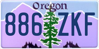 OR license plate 886ZKF