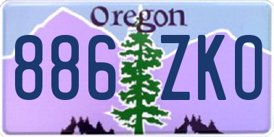 OR license plate 886ZKO