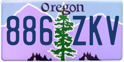 OR license plate 886ZKV