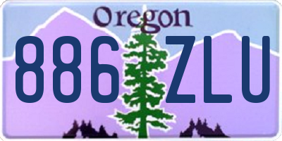 OR license plate 886ZLU