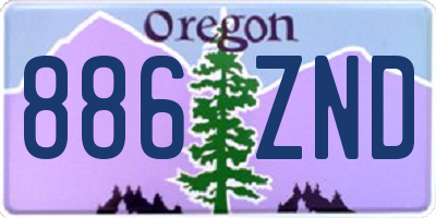 OR license plate 886ZND