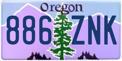 OR license plate 886ZNK