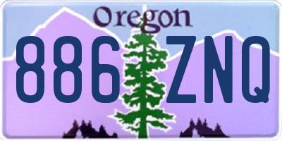 OR license plate 886ZNQ