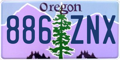 OR license plate 886ZNX