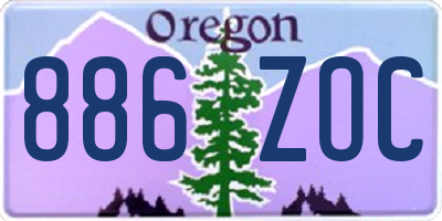 OR license plate 886ZOC