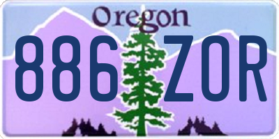 OR license plate 886ZOR