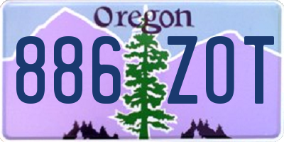 OR license plate 886ZOT