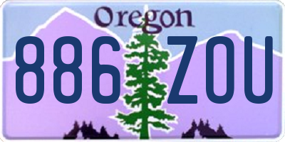OR license plate 886ZOU