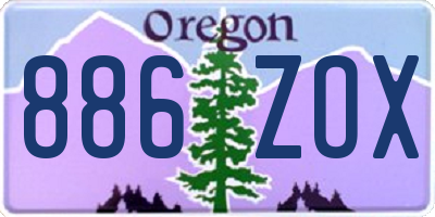 OR license plate 886ZOX