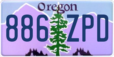 OR license plate 886ZPD
