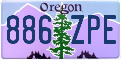 OR license plate 886ZPE
