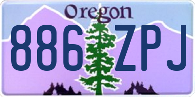 OR license plate 886ZPJ