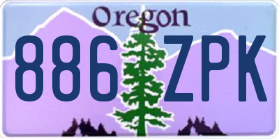 OR license plate 886ZPK