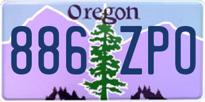 OR license plate 886ZPO