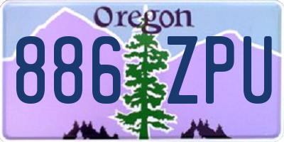 OR license plate 886ZPU