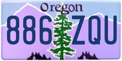 OR license plate 886ZQU