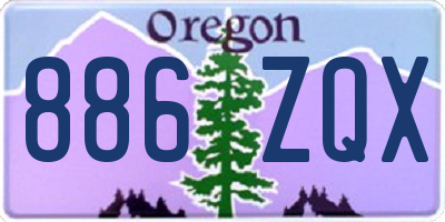 OR license plate 886ZQX