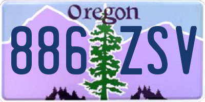 OR license plate 886ZSV
