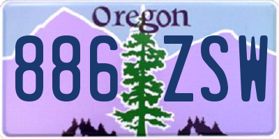 OR license plate 886ZSW