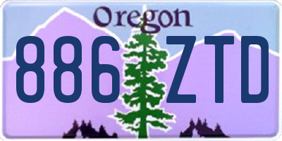 OR license plate 886ZTD