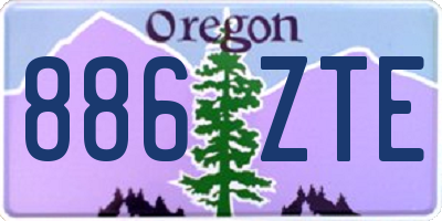 OR license plate 886ZTE