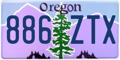 OR license plate 886ZTX