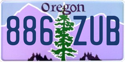 OR license plate 886ZUB